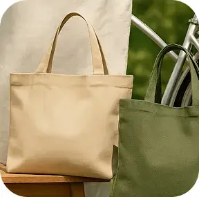 white and green bags
